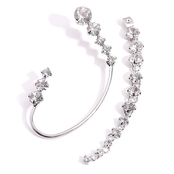 ⚜️𝟯𝟬%𝗢𝗙𝗙 𝗯𝘂𝗻𝗱𝗹𝗲𝘀 𝟯+⚜️ NEW Long Rhinestone Jacket Crawler Earring - Picture 2 of 7